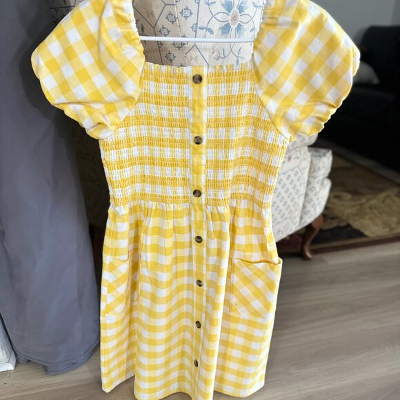 Yellow & White Checkered Girls Dress, GREAT for Spring OR Summer! - Picture 7 of 7